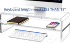 Acrylic Monitor Stand, 2 Tier Riser with Storage Shelf, Clear, 16/20 Inch, Home Office Desk Organizer (16in) - size: 16in