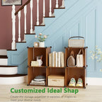 C&AHOME Cube Storage Organizer, 6-Cube Shelves Units, Closet Cabinet, DIY Plastic Modular Book Shelf, Ideal for Bedroom, Living Room, Office, 36.6" L x 12.4" W x 36.6" H Cocoa UPCS06C - color: Brown