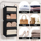 GRANNY SAYS 4-Shelf Hanging Organizer, Wall Mount, Fabric, 1-Pack - color: 4-shelf Black, size: 1-Pack