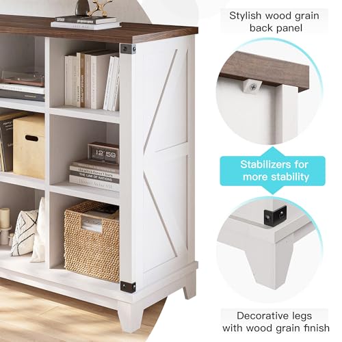 EnHomee 9 Cube Storage Organizer and Shelf, Cube Shelf with Storage,White Bookshelf for Bedroom and Home Office - color: White, size: 9 cube