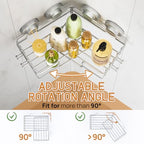 LEVERLOC Corner-adaptive Suction Cup Shower Caddies 2 Pack, Stainless Steel Rustproof Corner Shower Shelf, Large Capacity Removable Suction Cup Bathroom Organizer, Drill-Free Wall Mounted Basket, Gray - style: Corner Caddy, Grey