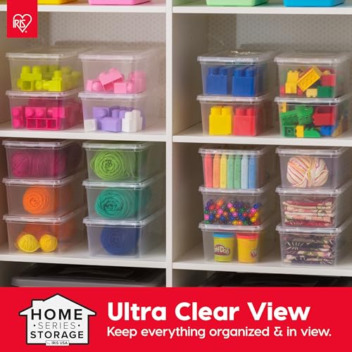 IRIS USA 20-Pack Storage Bins with Lids, 6 Quart, Shoe Boxes Clear Stackable Containers Organize Shoes Closet Shelves, Classroom Organization Teacher Tools, Game Storage - BPA-Free Plastic - size: 6 Qt, style: 20 Pack
