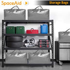 SpaceAid Heavy Duty Moving Bags, Extra Large Storage Totes W/Backpack Straps Strong Handles & Zippers, Alternative to Moving Boxes, Packing & Moving Supplies, Gley (8 Pack) - color: Grey, size: 8 Pack