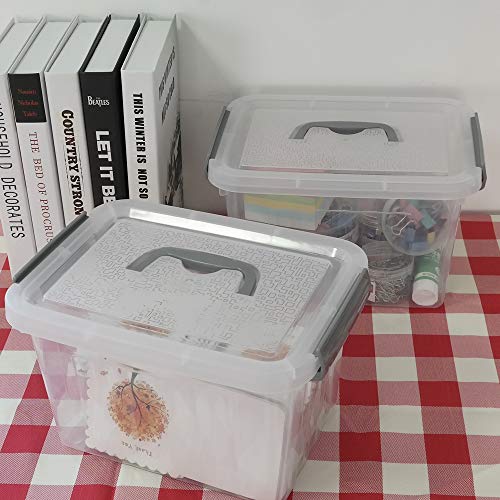 Jekiyo Clear Plastic Storage Bin, 6 Quart Latching Box Container with Lid, 4 Packs - size: 6 Quart