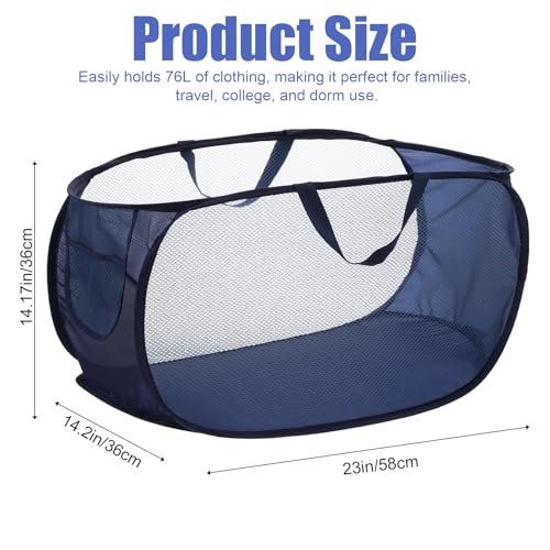 5 Pack Pop-Up Mesh Laundry Basket,5 Colors Pop Up Mesh Hamper,Open Laundry Baskets with Durable Handle Plastic Clothes Baskets for Home College Dorm Travel
