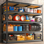 REIBII 48" W Garage Shelving Heavy Duty, 3000LBS Storage Shelves, 5-Tier Adjustable Metal Shelving, Garage Shelves Sturdy Industrial Shelf, Easy Assemble, 72" H x 48" W x 18" D - size: 48" W x 72" H x 18" D