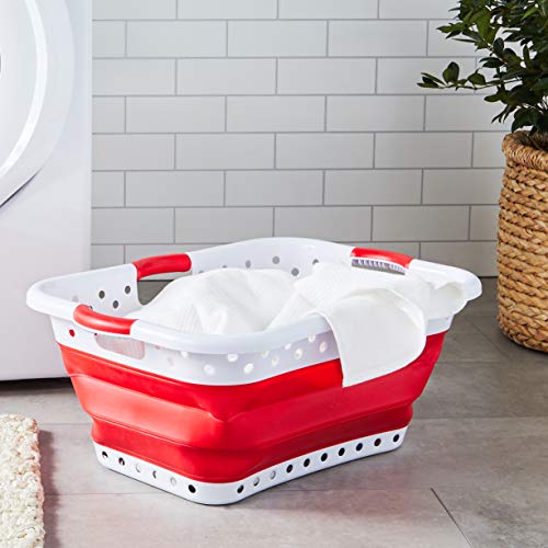 Pop & Load Collapse & Store Large HipHolder 3 Handles laundry-baskets, RED - color: Red, size: Large HipHolder - 3 Handles