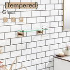 KOKOSIRI Wall Shelves Bathroom Hardware Glass Floating Shelf 12-Inch for Bedroom, Living Room, Kitchen, Hanging Rack Champagne Bronze B1105CPG-L12 - color: Champagne Bronze, size: 12-Inch