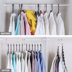 HOUSE DAY Space Saving Hangers for Clothes 4 Pack, Heavy Duty Hanger Organizer | 30 Lbs Capacity |, Metal Magic Hanger, Sturdy Multi Hangers, Closet Space Saver Closet Organizers and Storage - size: 4 Pack