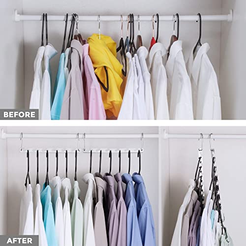 HOUSE DAY Space Saving Hangers for Clothes 6 Pack, Heavy Duty Hanger Organizer | 30 Lbs Capacity |, Metal Magic Hanger, Sturdy Multi Hangers, Closet Space Saver Closet Organizers and Storage - size: 6 Pack