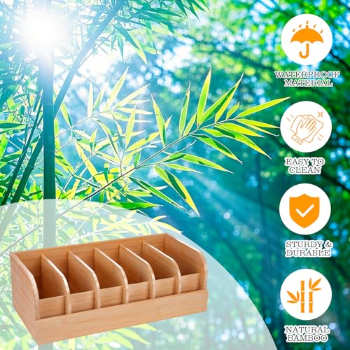 GTI Belt Organizer, 6 Compartments Belt Organizer for Closet and Drawer, Bamboo Display Case for Tie and Belt, Belt Storage Organizer for Men Women (Wooden) - color: Wood, size: 6 Compartments