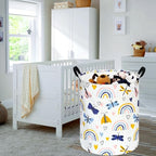 KUNRO Kids Laundry Hamper Clothes Gift Basket Storage Laundry Baskets Organizer Bin with Handles for Nursery Room (Dragonfly) - color: Dragonfly