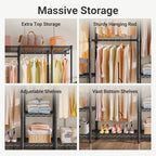 VIPEK V50 Heavy Duty Clothes Rack, Extra Large Freestanding Garment Rack with Adjustable Shelves, Open Closet Storage System for Bedroom, Reach-in/Walk-in Closet, 1300 lbs Capacity, Black - color: Black