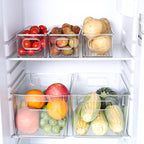 Clear Plastic Storage Bins 8 Pack - Pantry Organizers and Storage, Fridge Organizer for Kitchen, Cabinet, Freezer, Bathroom, Clost, Home Organization - size: 8 Larger + 0 Small