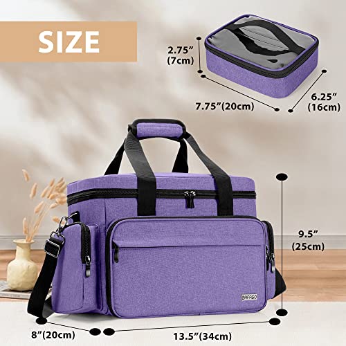 BAFASO Large Makeup Bag with 2 Removable Pouches and Detachable Dividers, Multifunctional Toiletry Bag Cosmetic Bag to Keep Makeup and Hair Supplies (Patent Pending), Purple - color: Purple