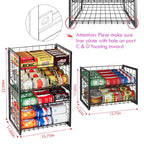 X-cosrack 2 Packs Stackable Can Rack Organizer for Pantry, 2-Tier Sturdy Adjustable Pantry Can Storage Organizer for Canned Food Can Goods, Kitchen Can Dispenser Holder for Soda Drinks Snack, Black - size: 2 Packs 4 Tier