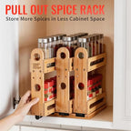 Pull Out Spice Rack Organizer for Cabinet Wide Slide Out Seasoning Rack Fits 2.1" Jars Large Capacity for Pantry Kitchen Cabinet 9" Deep Heavy Duty Easy Install