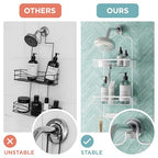 Zenna Home Rustproof Hanging Shower Caddy, Over the Shower Head Caddy with 2 Shelves and Built In Hooks, Aluminum Bathroom Hanging Organizer, Satin Chrome - color: Satin Chrome