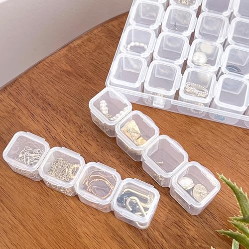 1set Detachable Compartment Jewelry Storage Box Jewelry Divided Into 28/56 Transparent Boxes Nail Art Storage Tools (56 grids,21 * 17 * 2.5cm) - color: 56 grids,21*17*2.5cm