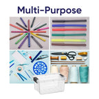 Superio Mini Storage Container Plastic Crayon Box Art Supplies and Sewing Case Stackable Clear Small Organizer for Beads, Stationery, Chalk, and Food, 1.05 Quart - size: 1.05 Quarts