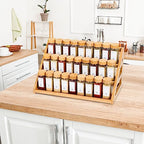 Spice Rack, Spice Organizer -3 Tier Bamboo Spice Racks, Solution for Spice Storage in Kitchens, Countertops，Storage Rooms and Other Places - size: Large