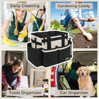 SCAVATA Compact Wearable Cleaning Caddy, Small Cleaning Supplies Organizer with Handle & Shoulder Straps for Housekeepers, under Sink & Car Cleaning Tool Organizers Bag, Cream White - color: CreamWhite