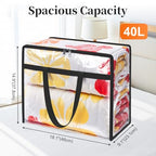 SpaceTrove Clear Storage Bags, 4 Pack Under Bed Storage and Closet Organizers Containers, Vinyl Foldable Heavy-Duty Moving Bags with Zippers for Comforter, Bedding, Duvet, Blanket & Toy Storage, 40L - size: 40L