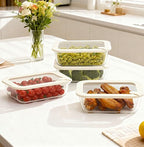 Urban Green Glass Food Storage Containers with Glass Lids, Microwave Safe Food Container Set, Airtight Food Container Set, LeakProof, 100% Plastic Free, White Color, 4pack - color: ‎Ivory White -4s