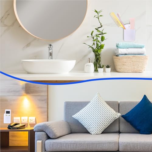 Leinuosen 12 Pcs Remote Control Holder Wall Mount Self Adhesive TV Controller Holder White TV Remote Organizer Wall Pen Organizer for Home Office School Storage Accessories - color: White