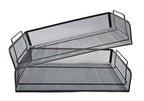 EASEPRES 2 Pack Stackable Desk Paper Tray, Metal Mesh Desktop Document Letter File Organizer for Office Home School, 13.5'' L x 9.75'' W x 5.5'' H, Black - color: 2 Pack Black