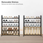 STO STO 5-Tier Shoe Rack with Sturdy Mesh Shelves, Heavy Duty Metal Shoe Organizer for Entryway, Closet, Garage, Front Door, Holds 15 Pairs, Free Standing Shoe Storage Shelf, Adjustable Feet, Black - size: 5-Tier Standard