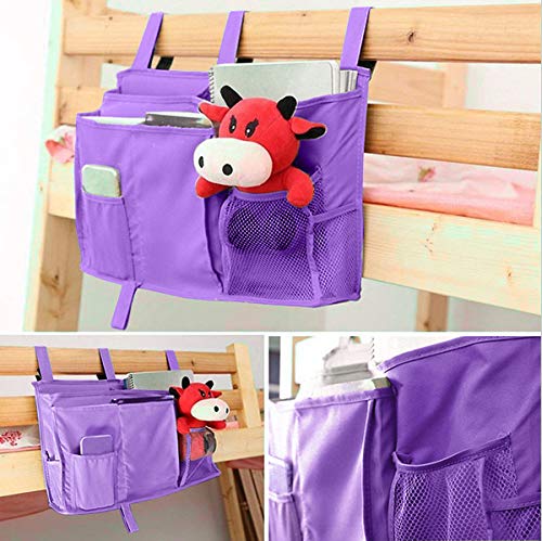 Sugaroom Purple Bedside Storage and Organizer - Hanging Caddy for Bed Rails, Bunk Beds, Dorm Rooms and More - color: Purple, size: Large
