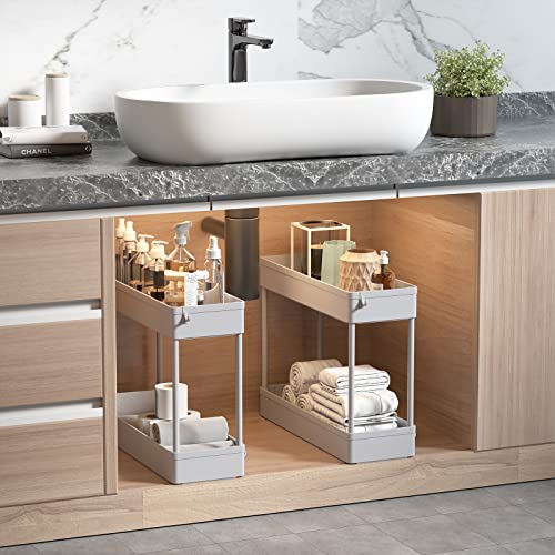 SOLEJAZZ Slim Rolling Storage Cart with Wheels 4 Tier Skinny Bathroom Storage Organizer Narrow Shelf Unit Thin Laundry Room Utility Cart for Bedside Kitchen Office Next to Fridge Small Places, Gray - color: Grey, size: 4-Tier, 4.76"D