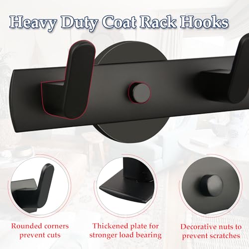 ULIBERMAGNET Magnetic Hooks,Heavy Duty Coat Magnetic Rack with 5 Hooks,Anti-Slip Strong Magnetic Hanger for Refrigerator,Metal Cabinet,Entryway,Hanging Coat, Jackets, Umbrella,Scarf,Bag - color: Black, size: 5 Hooks Magnetic Rack