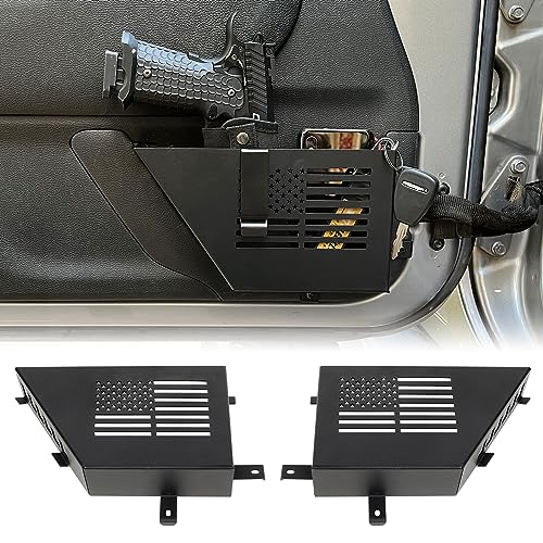 MAIKER Metal Front Door Storage Box, Door Side Insert Organizer Box Pockets for 2007-2018 Jeep Wrangler JK JKU 2/4 Door 2pcs(Black) - size: JK/JKU Front