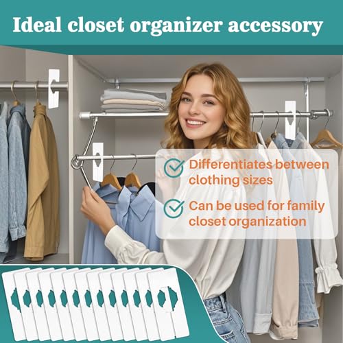 Sukh 30PCS Rectangular Closet Dividers - Plastic Closet Shelf Dividers For Clothes Organization Clothing Rack Tags Label for Wardrobe Retail Store Boutique Supplies Sturdy Durable No Burrs (White)