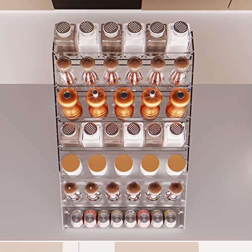 Tiered Spice Rack Acrylic, 7 Tier Clear Spice Rack Organizer for Cabinet, Vertical Spice Rack Shelf Durable Kitchen Seasoning Organizer for Countertop, Cabinet, Pantry, Kitchen Storage (7 Tier) - color: 7 Tier