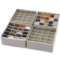 DIOMMELL Set of 4 Foldable Cloth Storage Box Closet Dresser Drawer Organizer Fabric Baskets Bins Containers Divider for Clothes Underwear Socks Lingerie Clothing, Grey 40-0000 - color: Light Grey