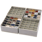 DIOMMELL Set of 4 Foldable Cloth Storage Box Closet Dresser Drawer Organizer Fabric Baskets Bins Containers Divider for Clothes Underwear Socks Lingerie Clothing, Grey 40-0000 - color: Light Grey