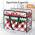SpaceTrove Clear Clothes Storage Bags, 4 Pack Closet Organizers and Under Bed Storage Containers, Foldable Moving Bags with Zippers for Comforter, Blanket, Bedding, Duvet, PVC Packing Bags 90L - size: 90L