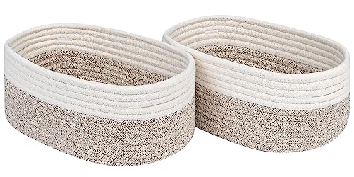 CubesLand Baskets for Shelves Storage,Cube Shelf Closet Storage Bins Set 2,Long-lasting &Skin-friendly Toy Basket Bin,Stylish Room Decor Basket,Woven Off White/Light Brown - color: Off White/Light Brown, size: 2pcs-Small Basket