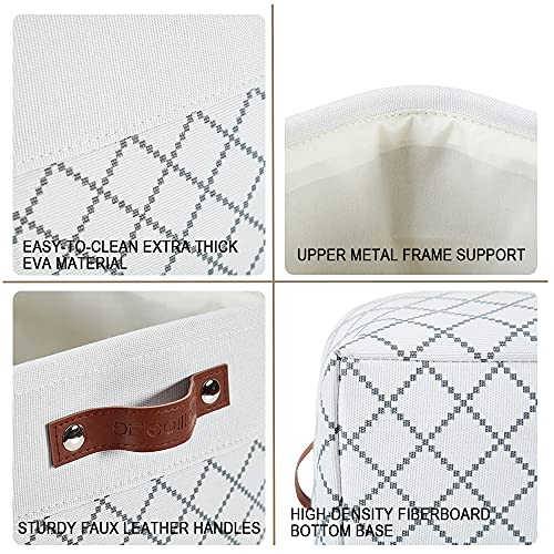 DECOMOMO White Storage Bins Fabric Storage Baskets for Shelves, Linen Closet Organization Toys Nursery (White Check, Large - 3 Pack) - color: Check White, size: Large/3P