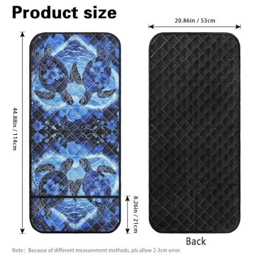 Blue Turtle Hibiscus Heart Print Couch Arm Covers Polyester Sofa Arm Covers with 2 Pocket Storage Anti-Slip Recliner Arm Protector Washable Sofa Armrest Organizer for Dogs Cats Pet - color: Blue Turtle Hibiscus Heart