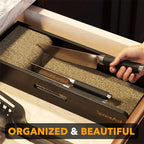 SpaceAid Knife Drawer Organizer Bamboo Insert Dock, Kitchen Steak Knives Holder Organizers Block for Drawer in Storage Organization (Small, Black) - size: Black, Small