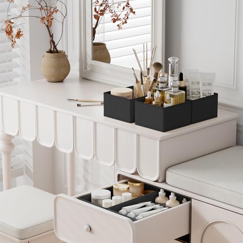 DIMJ Drawer Organizer Clothes Storage - 18 Pack Baby Dresser Organizer for Nursery, Foldable Closet Drawer Organizer Bins for Bedroom Organization, Fabric Storage Dividers for Socks, Underwears, Bras - color: Black, size: 18 Pack