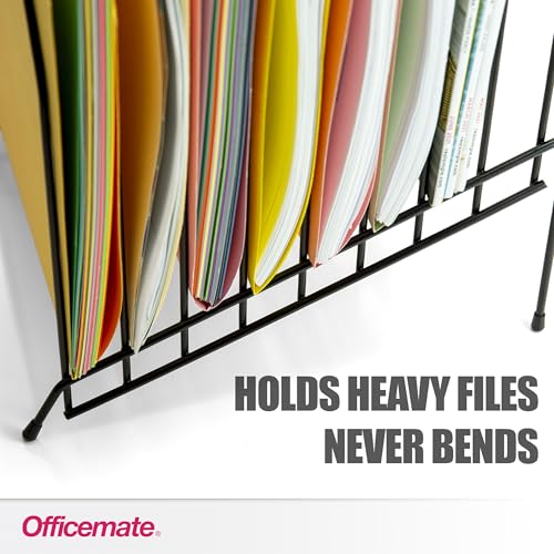Officemate Large Incline 8 Compartment Wire Caddy, Black, 8.5 x 10.375 x 12.625 Inches - size: Pack of 1, style: Pack of 1