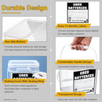 Baderke 1 Pack Battery Disposal Container Battery Recycling Container 1.32 Gallons Capacity Dry Cell Storage Recycling Bin with Label (Transparent) - color: Transparent