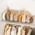 Bag & Purse Organizer for Closet Stackable Acrylic Shelf Dividers for Closet Organization, Clear Handbag Purse Storage Organizer Divider, Keep Clutch, Wallet, Pocketbook Upright, 2 Pack - size: 2 Set