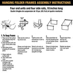 Officemate Hanging File Frame, Letter Size, Adjustable 14 to 18-Inches, 2 Count (Pack of 1),Silver, 91990 - size: 2 count (Pack of 1)