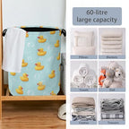 Cute Duck Laundry Basket,Foldable with Handles Tote Bag Oxford Cloth for Bathroom Bedroom Dirty Clothes Storage Bucket 16" x 20.8" - color: Cute Duck